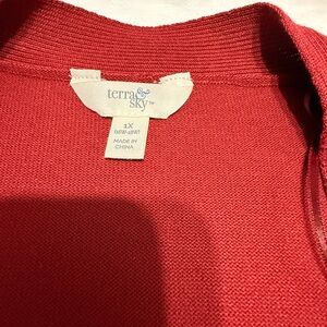 Terra & Sky Vibrant Red Knit Top